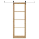 Sliding Door Natural and Black 83 x 232 cm 3332393