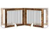 Foldable Dog Gate with Stands 2 pcs Smoked Oak 200.5 cm 892027