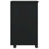 Rolling Cabinet with Drawers MOSS Black Solid Wood Pine 4015792