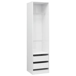 ZNTS Wardrobe with Drawers High Gloss White 50x50x200 cm Engineered Wood 800618