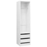 ZNTS Wardrobe with Drawers High Gloss White 50x50x200 cm Engineered Wood 800618