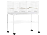 Bird Cage with Divider, 4 Wooden Perches, Slide Out Tray, 4 Feeders, for Budgie, Lovebird, Canary, T3398P376233