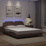 Bed Frame with LED without Mattress "Zadar" Brown 160x200 cm 3214119