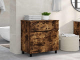 Bathroom Vanity Unit Smoked Oak 60 x 35 x 80 cm Engineered Wood 889420
