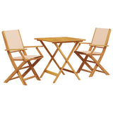 Bistro Set Beige Solid acacia wood, 100% polyester 3 Piece Set 3281883