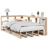 ZNTS Bookcase Bed without Mattress 120x190cm Solid Wood Pine 3324517