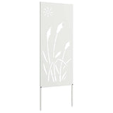 Garden Privacy Screen White 50 x 140 cm Cold-rolled steel 876274