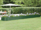 Garden Raised Bed Galvanised Steel 440x80x36 cm Green 318933