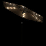 Garden Parasol with LEDs and Steel Pole Brown 268x268x226 cm 4005120