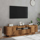 TV Cabinet with LED Lights Old Wood 160x35x40 cm Engineered Wood 856359