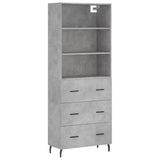 Highboard Concrete Grey 69.5x34x180 cm Engineered Wood 3189401