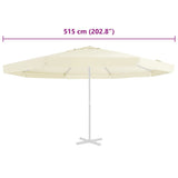 Replacement Fabric for Outdoor Parasol Sand 515 cm 312538
