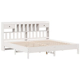 Bookcase Bed without Mattress White 180x200 cm Super King Solid Wood Pine 3322901