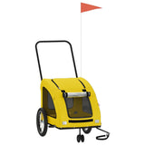 Pet Bike Trailer Yellow Oxford Fabric and Iron 93980