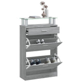Shoe Cabinet Grey Sonoma 63x24x104 cm Engineered Wood 342568