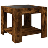 Coffee Table with LED Smoked Oak 53x53x45 cm Engineered Wood 847543
