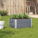 ZNTS Garden Planter Grey 80x60 cm Solid Wood Pine 3295841