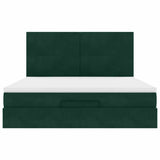 Ottoman Bed with Mattresses Dark Green 160x200cm Velvet 3313412