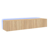 TV Wall Cabinets with LED Lights 2 pcs Sonoma Oak 80x35x31 cm 837286