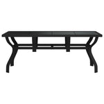Garden Table Black 180x80x70 cm Steel and Glass 318769