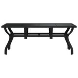 Garden Table Black 180x80x70 cm Steel and Glass 318769