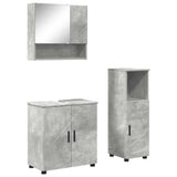 Bathroom Furniture Set 3 pcs Concrete grey Engineered wood 3392946