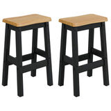 High Bar Stool EKAI 2 pcs Black 40 x 29 x 63 cm Solid Pine Wood 42037015