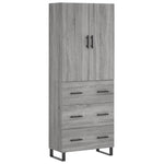 Highboard Grey Sonoma 69.5x34x180 cm Engineered Wood 3195873
