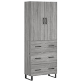 Highboard Grey Sonoma 69.5x34x180 cm Engineered Wood 3195873