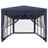 Party Tent with 8 Mesh Sidewalls Blue 3x9 m HDPE 319242