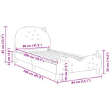 Children's Bed Frame with Headboard Pink 80 x 200 cm Velvet 42011076