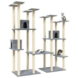 Cat Tree with Sisal Scratching Posts Light Grey 174 cm 171534
