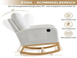 66.5*121.5*102cm Rocking Chair with USB Charging Ports, Nursing Rocking Armchair,Teddy Fabric Glider N605P471726W