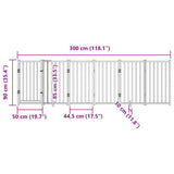 Dog Gate with Door Foldable 6 Panels 300 cm Solid Wood Fir 352271
