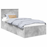 Bed Frame Concrete Grey 100 x 200 cm Engineered Wood 3408700