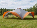 Party Tent with Roof Grey and Orange 600 x 600 x 400 cm 42028613