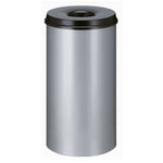 ZNTS V-Part Self Extinguishing Waste Paper Bin 50 L Silver and Black 445357