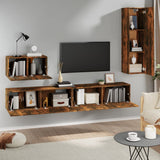 4 Piece TV Cabinet Set Smoked Oak Engineered Wood 3114331