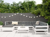 8 Piece Garden Sofa Set White Solid Wood Pine 3250573