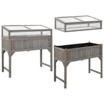ZNTS Raised Bed with Greenhouse 110x54x120 cm Solid Fir Wood 316472