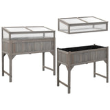 ZNTS Raised Bed with Greenhouse 110x54x120 cm Solid Fir Wood 316472