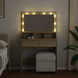 Dressing Table with LED Sonoma Oak 80x41x134.5 cm 848187