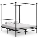 Bed Frame Black Powder-coated metal Double Durable Bed Frame 325063