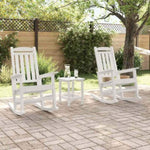 Garden Rocking Chair 3 pcs White 38 x 38 x 46cm Plastic 3335814
