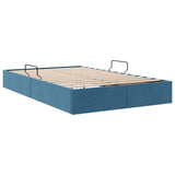 Storage Bed with Mattress Dark Blue 120 x 200 cm Velvet 3370086