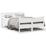 Bed Frame with Headboard White 160x200 cm Solid Wood Pine 3307039