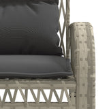 4 Piece Garden Sofa Set with Cushions Light Grey Poly Rattan 368732