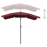ZNTS Garden Parasol with Pole 200x130 cm Bordeaux Red 315555