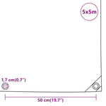 Tarpaulin White 5x5 m 650 g/m² 156070