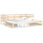 ZNTS Pull-out Day Bed without Mattress Solid Wood Pine 2x cm 820312